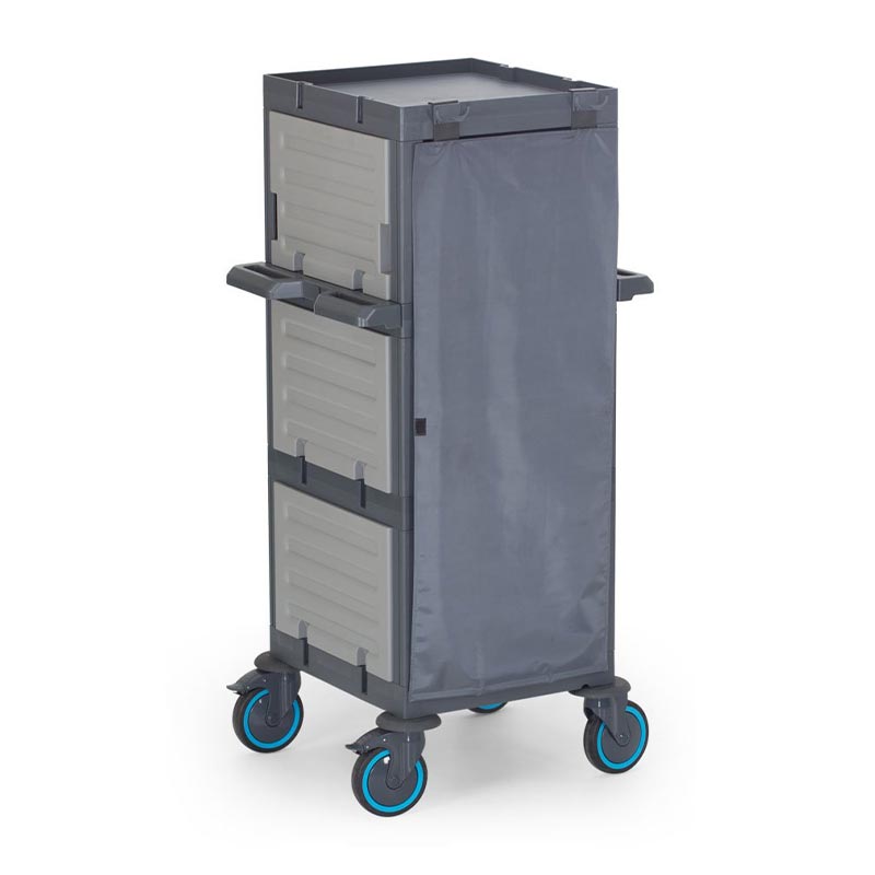 Fantom Procart 212 3 Katlı Brandalı Kapalı Servis Arabası, 200 kg Kapasitesi — Fantom — Görsel 2