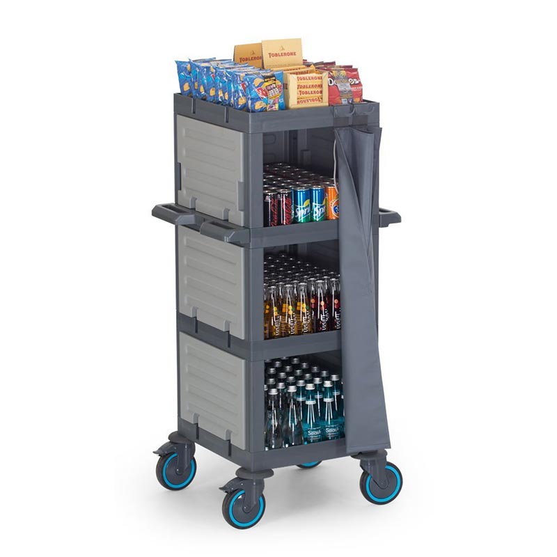 Fantom Procart 212 3 Katlı Brandalı Kapalı Servis Arabası, 200 kg Kapasitesi — Fantom — Görsel 3