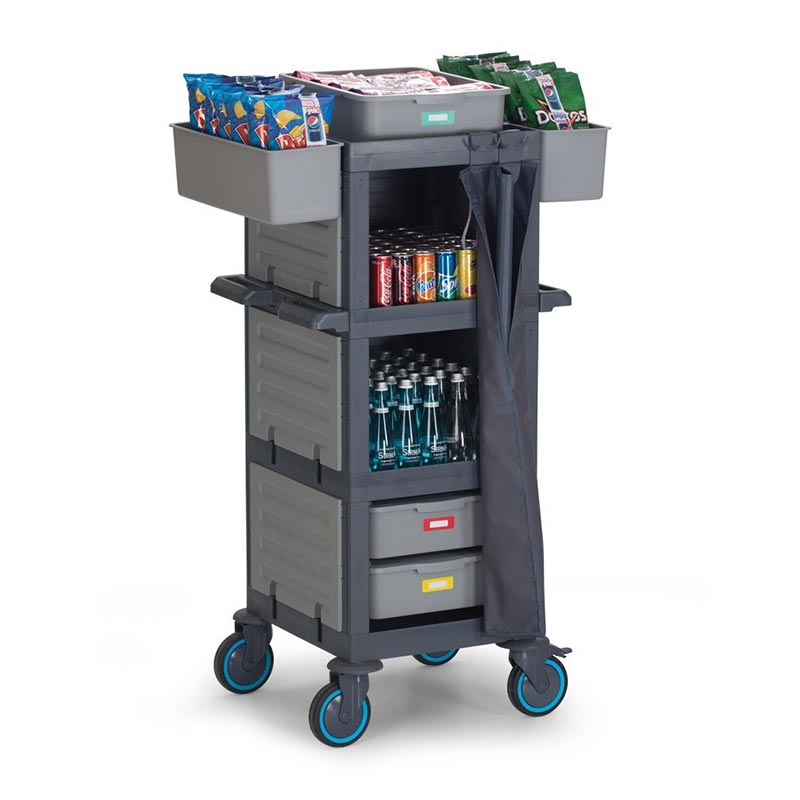 Fantom Procart 213 3 Katlı Brandalı Kapalı Servis Arabası, 2 Çekmeceli, 200 kg Kapasiteli — Fantom — Görsel 3