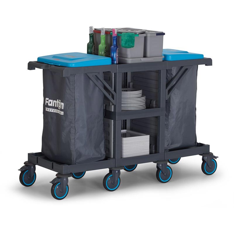 Fantom Procart 252 3 Katlı Servis Arabası, 2 Adet Brandalı Çöp Kovası — Fantom — Görsel 2