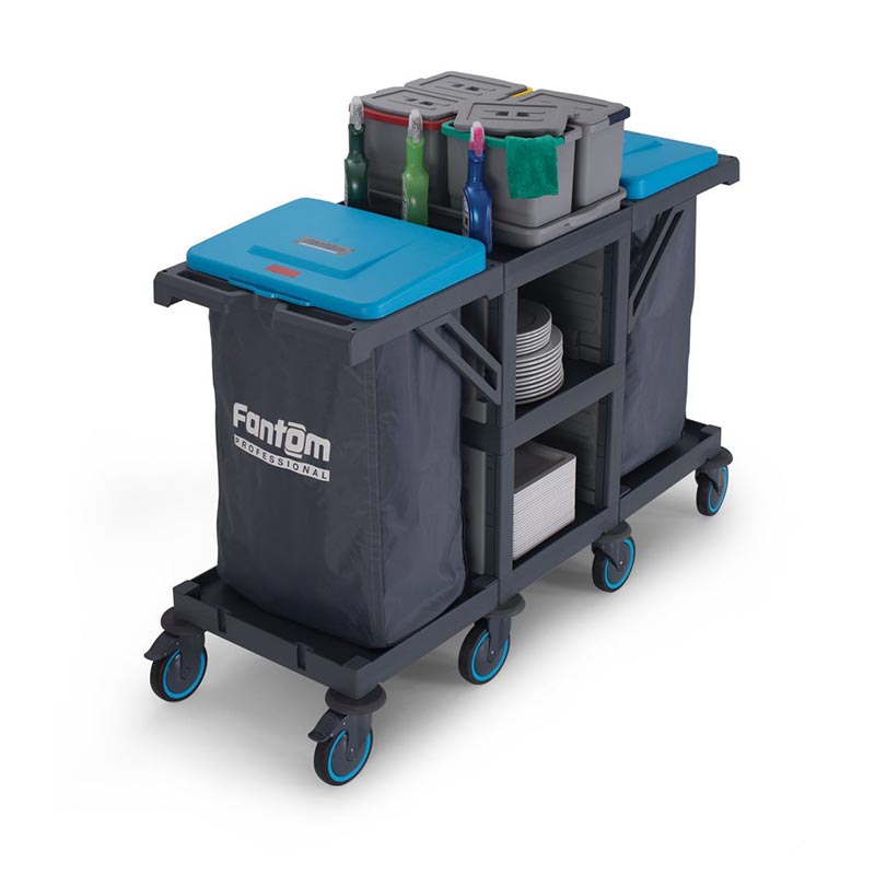 Fantom Procart 252 3 Katlı Servis Arabası, 2 Adet Brandalı Çöp Kovası — Fantom — Görsel 3