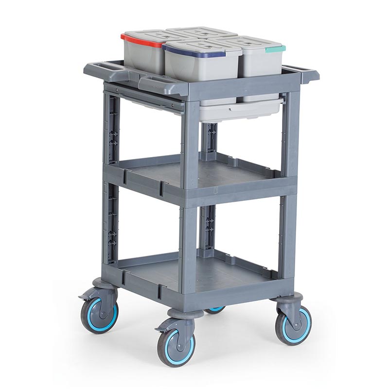 Fantom Procart 3200 3 Katlı Servis Arabası, 4 Adet Temizlik Kovalı — Fantom — Görsel 2