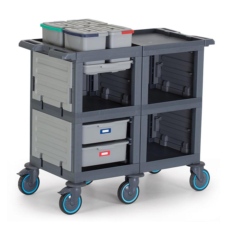 Fantom Procart 3202 3 Katlı Servis Arabası, 4 Adet Temizlik Kovalı — Fantom — Görsel 2