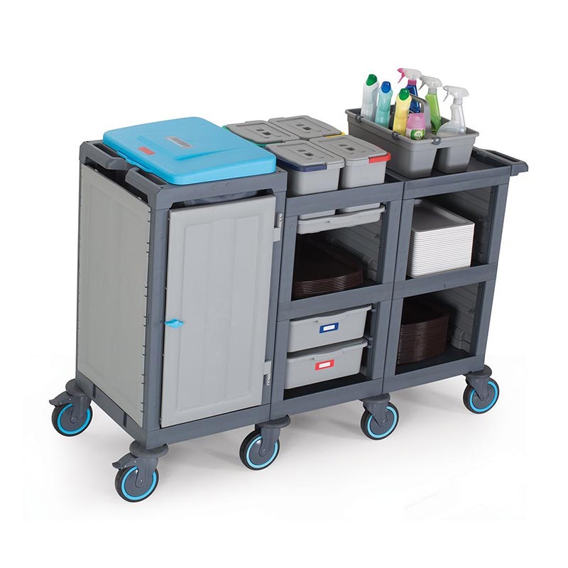 Fantom Procart 3204 3 Katlı Çöp Bölmeli Servis Arabası, 4 Adet Temizlik Kovalı — Fantom — Görsel 2