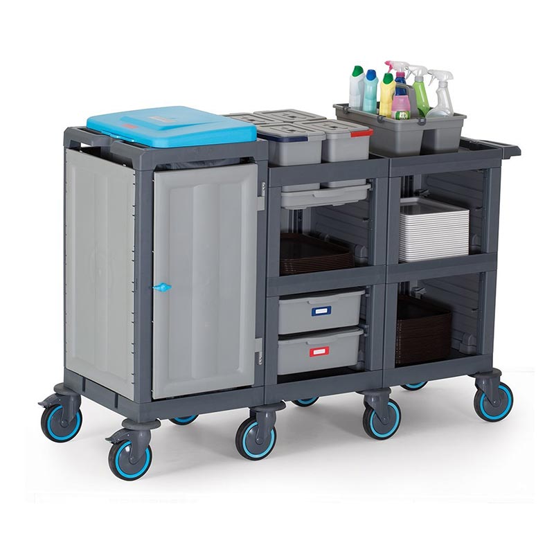 Fantom Procart 3204 3 Katlı Çöp Bölmeli Servis Arabası, 4 Adet Temizlik Kovalı — Fantom — Görsel 3