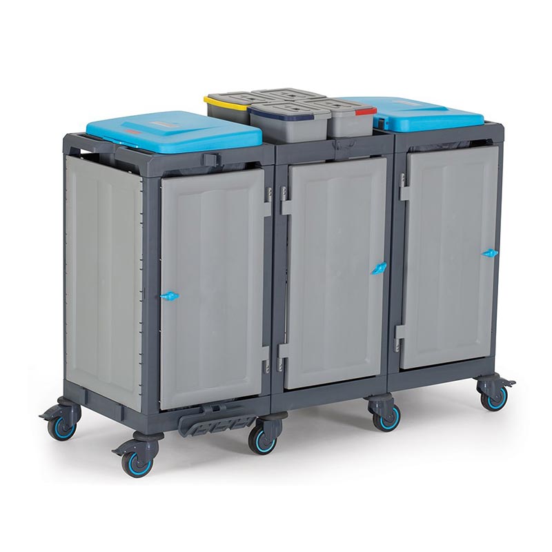 Fantom Procart 3352 3 Dolaplı Temizlik Arabası, Çöp Bölmeli — Fantom — Görsel 3