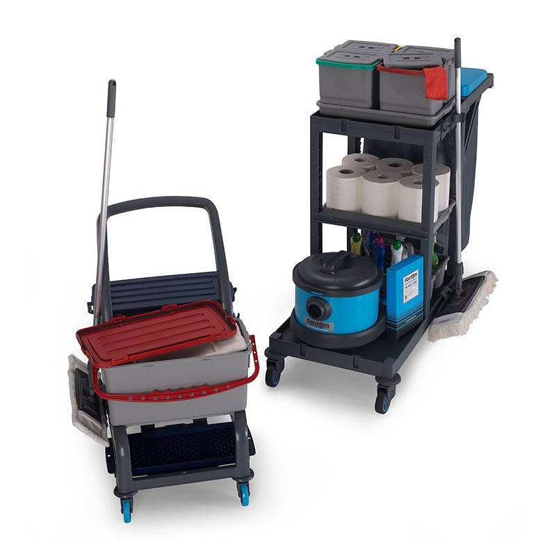 Fantom Procart 73102 Ayrılabilr Aksesuar Takımlı Temizlik Arabası, Çöp Bölmeli — Fantom — Görsel 2
