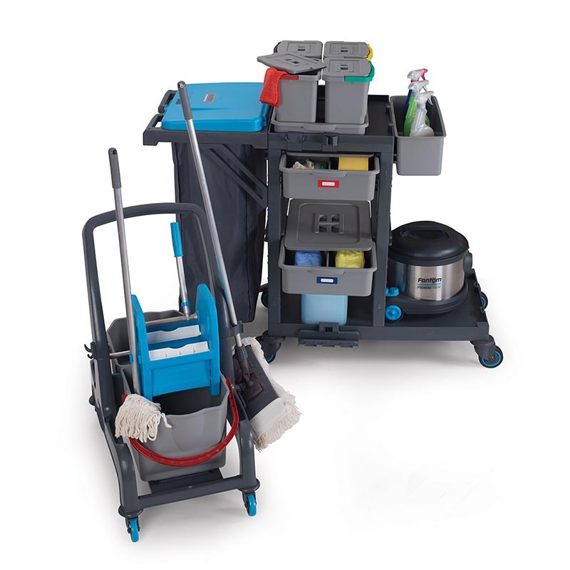 Fantom Procart 73141 2 Aksesuar Takımlı Temizlik Arabası, Çöp Bölmeli — Fantom — Görsel 3