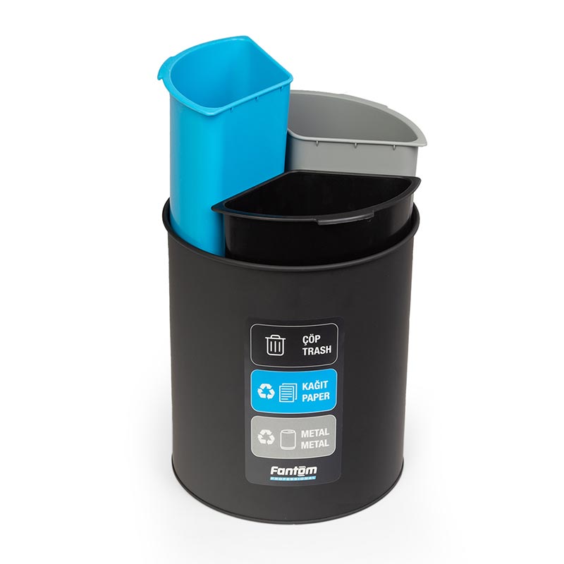 Fantom Roomcycle 31 Kağıt ve Metal Atık Kovası, 3x4 L — Fantom — Görsel 2