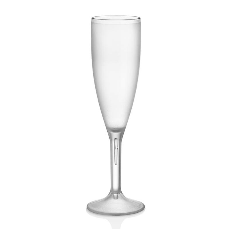 GastroCups Flüt Kumlu Şampanya Bardağı, 180 ml, Polikarbonat, Şeffaf — GastroCups
