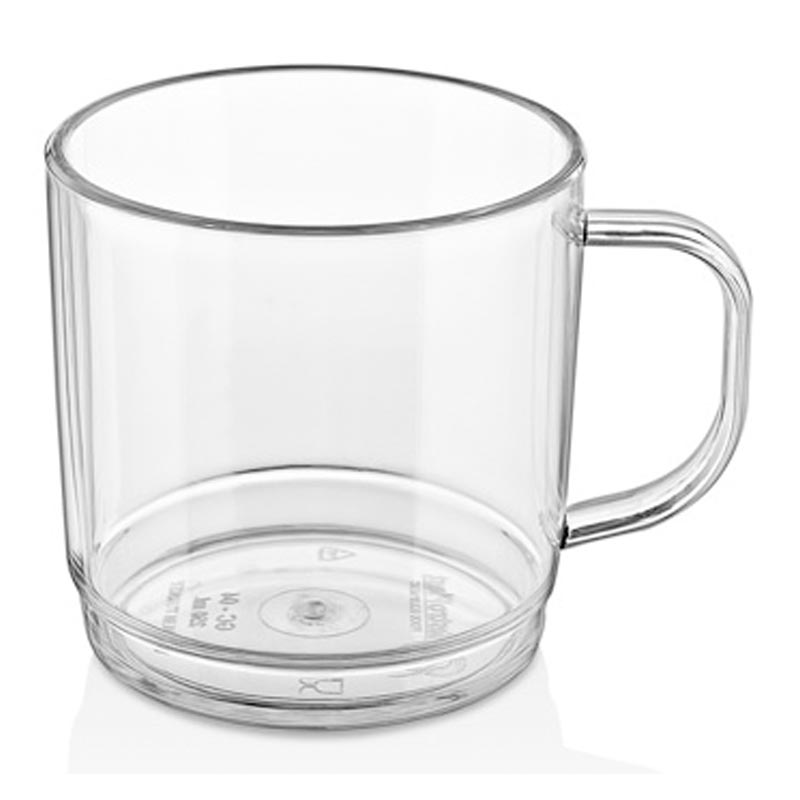 GastroCups GC-04 Polikarbonat Kulplu Bardak, 250 ml, Şeffaf — GastroCups