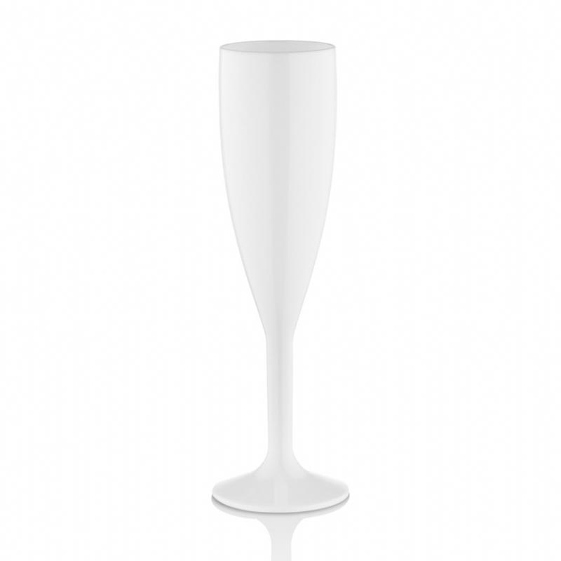 GastroCups GC-30 Polikarbonat Flüt Şampanya Bardağı, 180 ml, Beyaz — GastroCups