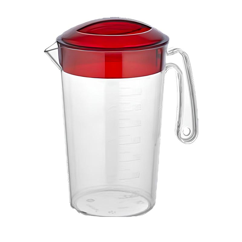 GastroCups GSRHP-03 Polikarbon Kapaklı Sürahi, 2 L, Şeffaf