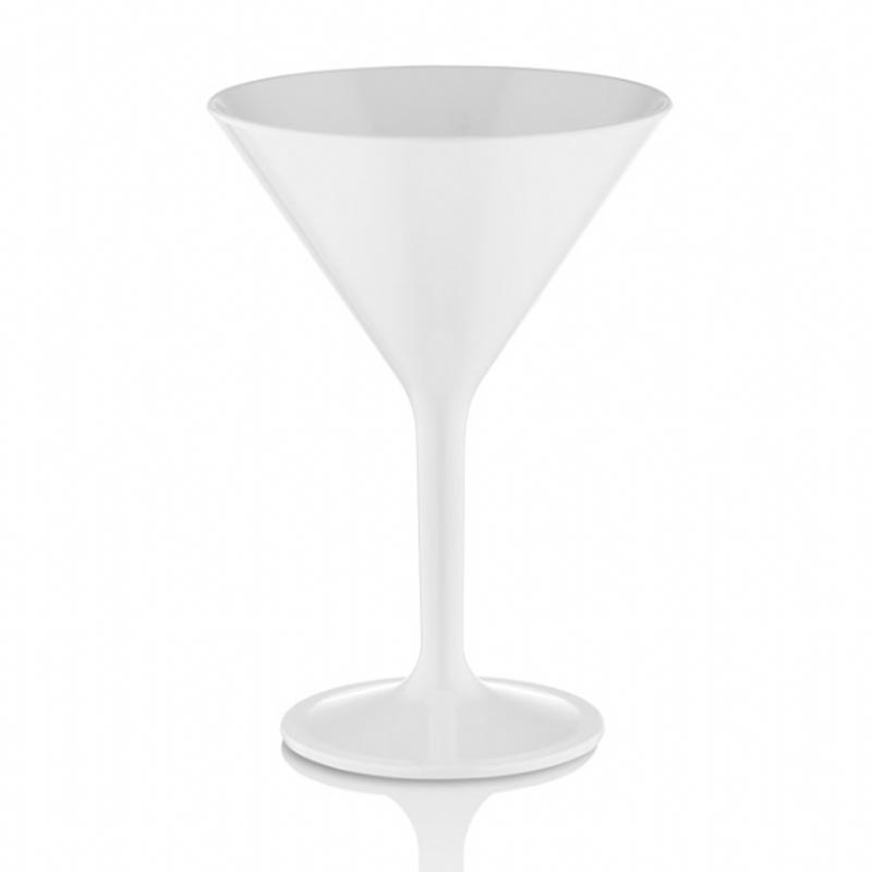 GastroCups Polikarbonat Martini Bardağı, 280 ml, Beyaz — GastroCups