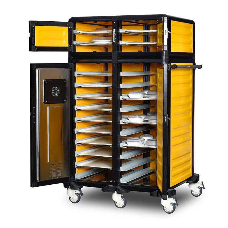 Gastrolley 100/25 İkili Hastane Sıcak Servis Arabası, Isıtmalı+Nötr, 101x79x158 cm — Gastrolley — Görsel 3