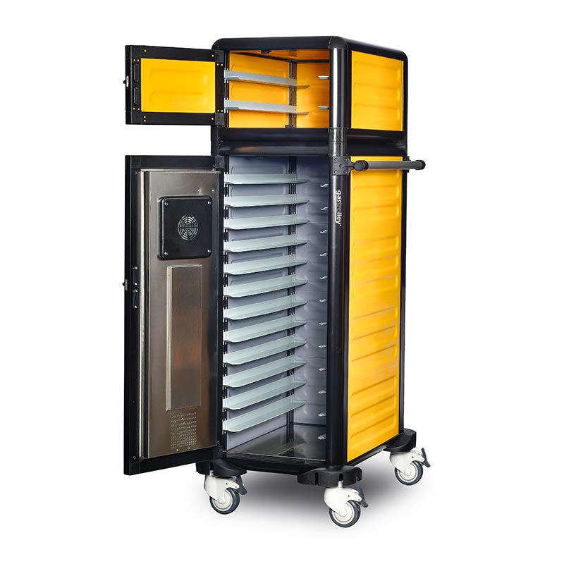 Gastrolley 100/25 Tekli Hastane Sıcak Servis Arabası, Isıtmalı+Nötr, 57x79x158 cm — Gastrolley — Görsel 2