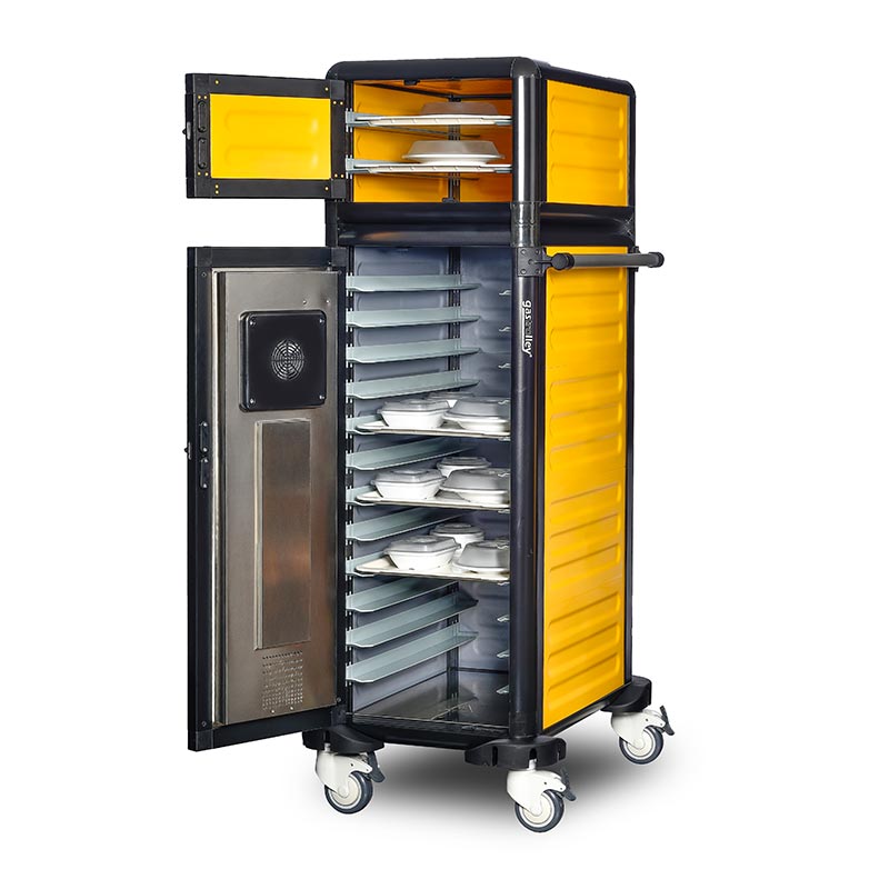 Gastrolley 100/25 Tekli Hastane Sıcak Servis Arabası, Isıtmalı+Nötr, 57x79x158 cm — Gastrolley — Görsel 3