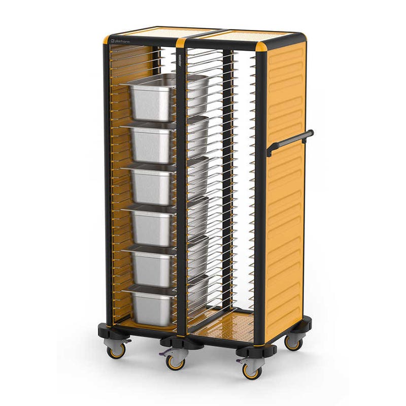 Gastrolley 150 İkili Gastronorm Küvet Taşıma Arabası, 2 Yanı Kapalı, 93x71x174 cm — Gastrolley