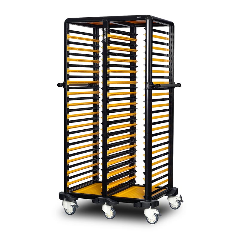 Gastrolley 150 İkili Gastronorm Küvet Taşıma Arabası, Etrafı Açık, 93x71x174 cm — Gastrolley