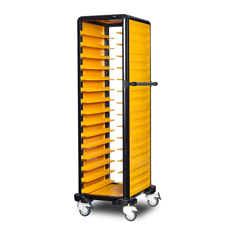 Gastrolley 150 Tekli Servis Tepsi Arabası, 2 Yanı Kapalı, 57x71x174 cm — Gastrolley
