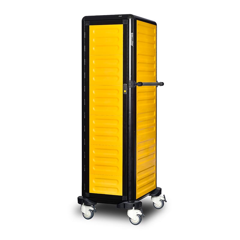 Gastrolley 150 Tekli Servis Tepsi Arabası, 2 Yanı ve Arkası Kapalı, Kapılı, 57x75x174 cm — Gastrolley — Görsel 2