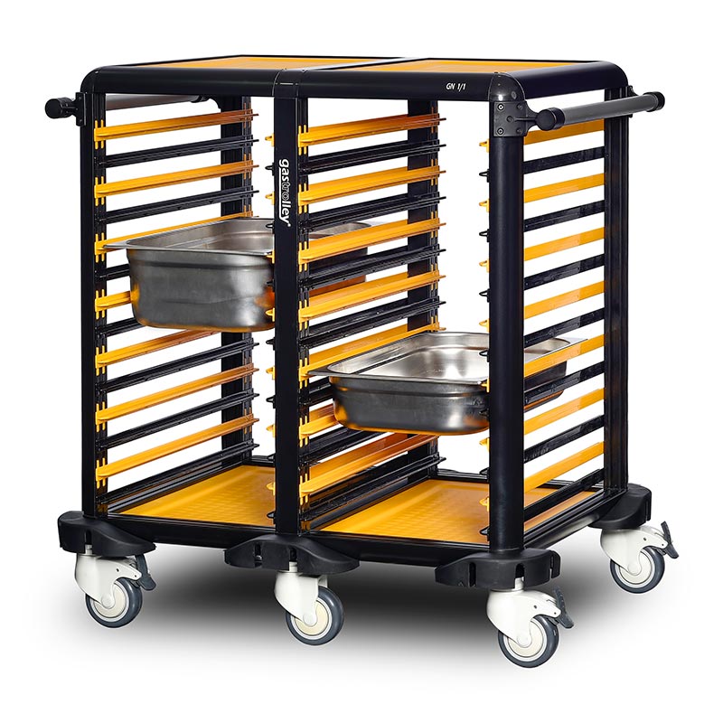 Gastrolley 75 İkili Gastronorm Küvet Taşıma Arabası, Etrafı Açık, 93x71x99 cm — Gastrolley — Görsel 2