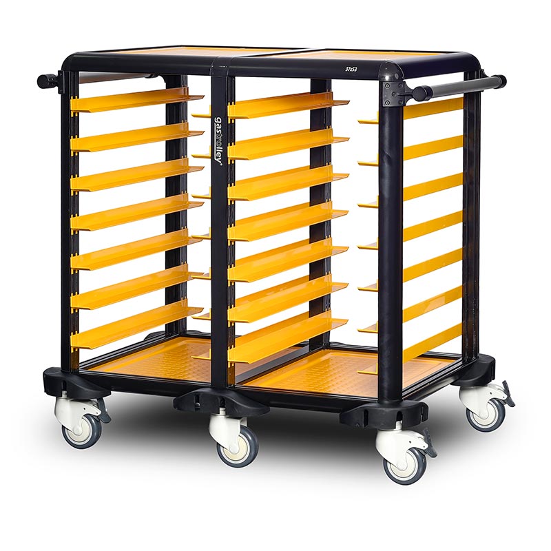 Gastrolley 75 İkili Servis Tepsi Arabası, Etrafı Açık, 101x71x99 cm — Gastrolley