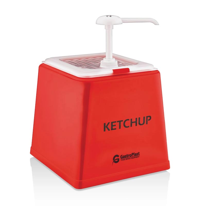 GastroPlast GDK-01 Tekli Ketçap Dispenseri, 2.5 L, Kırmızı — GastroPlast