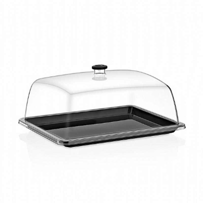 GastroPlast GFT-18/BL Polikarbon Fanus Tepsisi, Siyah — GastroPlast