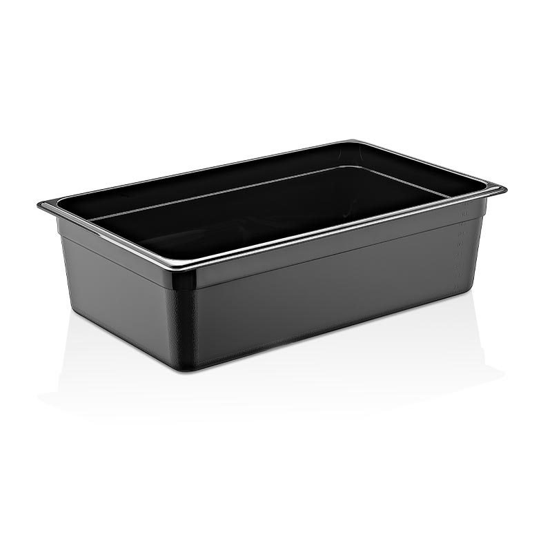 GastroPlast GN 1/1-150 mm Polikarbon Gastronorm Küvet, Siyah — GastroPlast