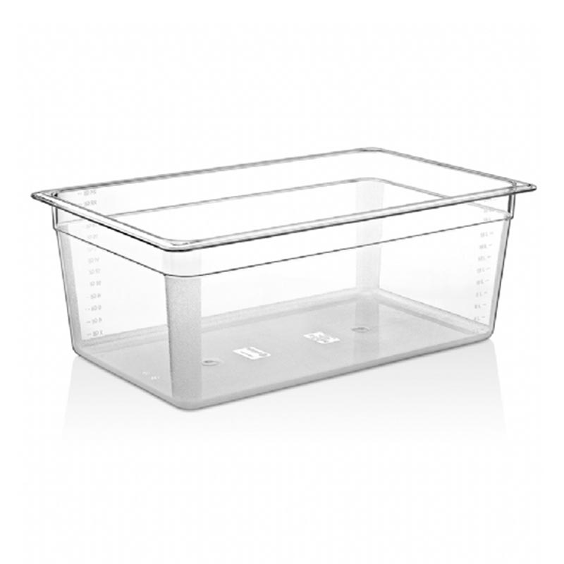 GastroPlast GN 1/1-200 mm Polikarbon Gastronorm Küvet, Şeffaf — GastroPlast