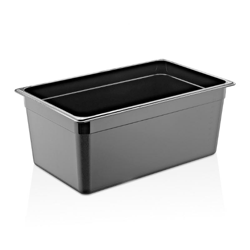 GastroPlast GN 1/1-200 mm Polikarbon Gastronorm Küvet, Siyah — GastroPlast
