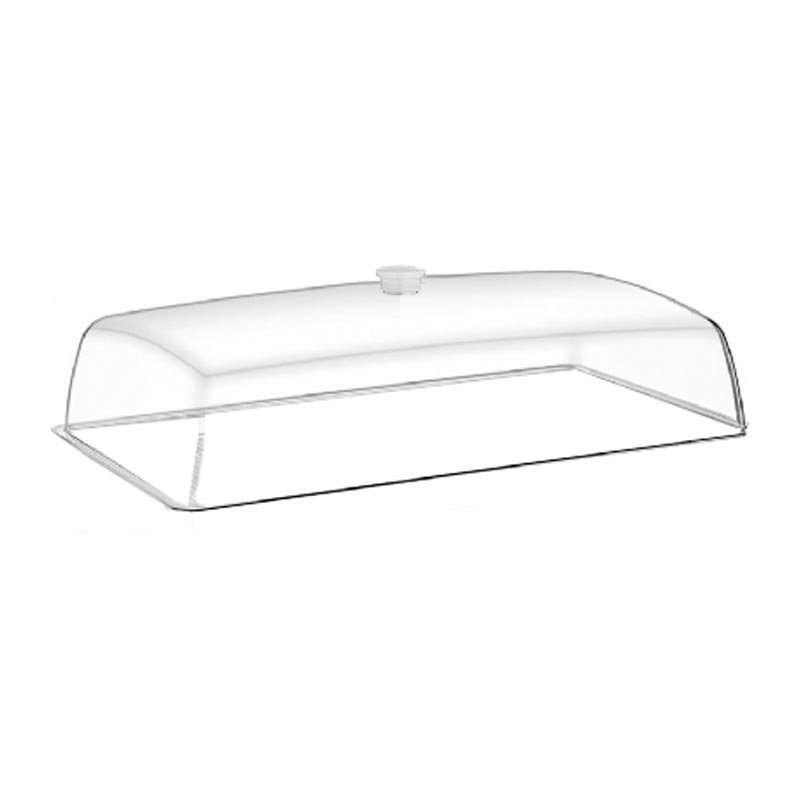 GastroPlast GN 1/1 Polikarbonat Fanus, Beyaz Kulplu — GastroPlast