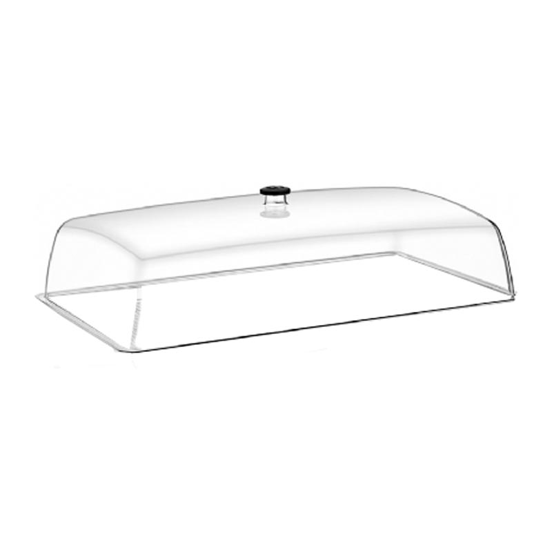 GastroPlast GN 1/1 Polikarbonat Fanus, Siyah Kulplu — GastroPlast