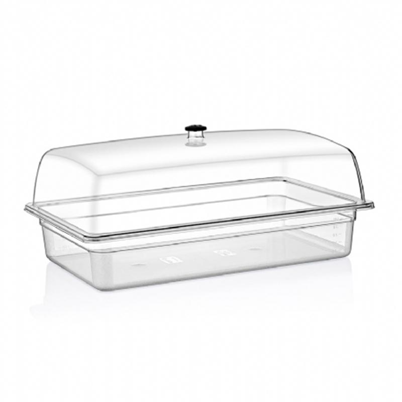 GastroPlast GN 1/1 Polikarbonat Fanus, Siyah Kulplu — GastroPlast — Görsel 2