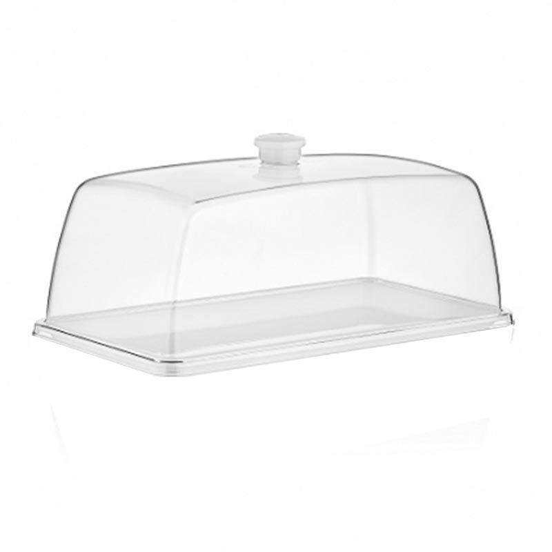 GastroPlast GN 1/2 Polikarbonat Fanus, Beyaz Kulplu — GastroPlast — Görsel 2