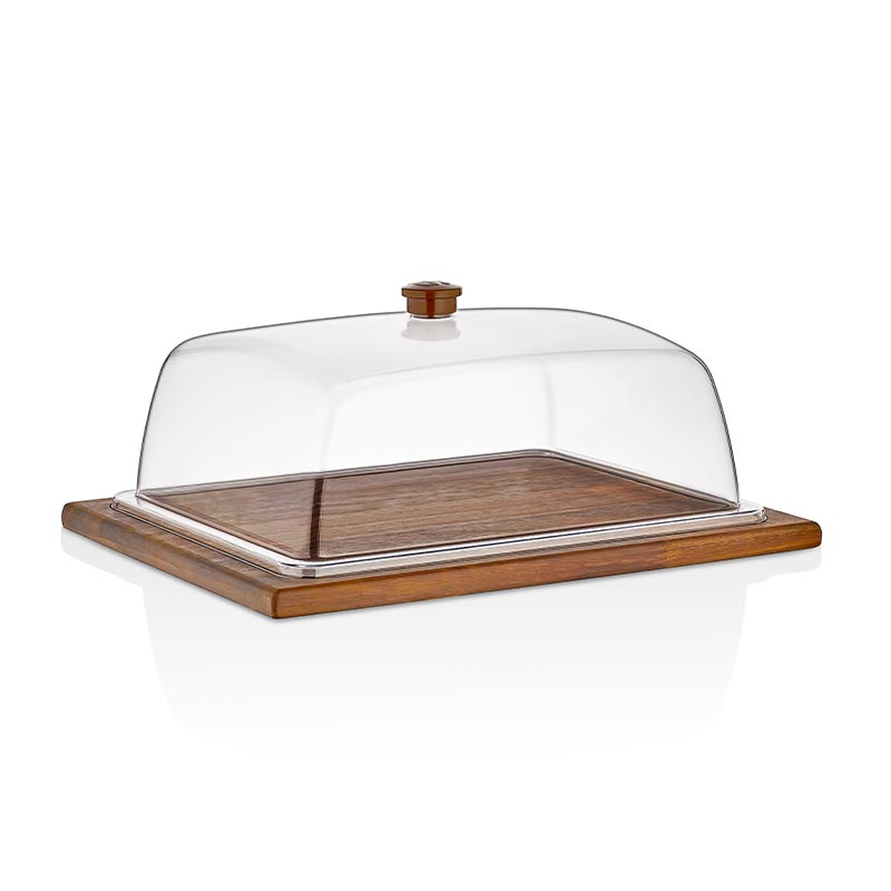 GastroPlast GN 1/3 Polikarbonat Fanus, Kahverengi Kulplu — GastroPlast — Görsel 2