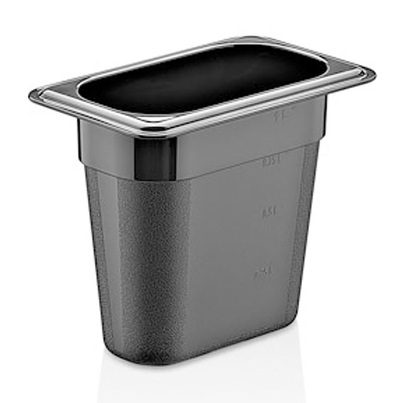 GastroPlast GN 1/9-150 mm Polikarbon Gastronorm Küvet, Siyah — GastroPlast