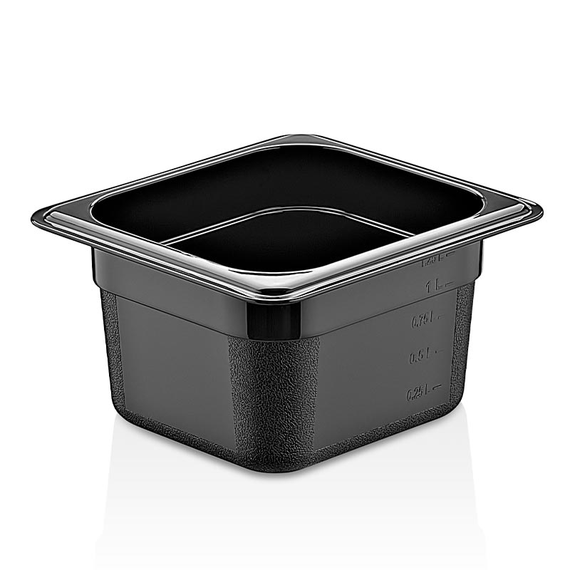 GastroPlast GN1/6-100 mm Polipropilen Gastronorm Küvet, Siyah — GastroPlast — Görsel 2