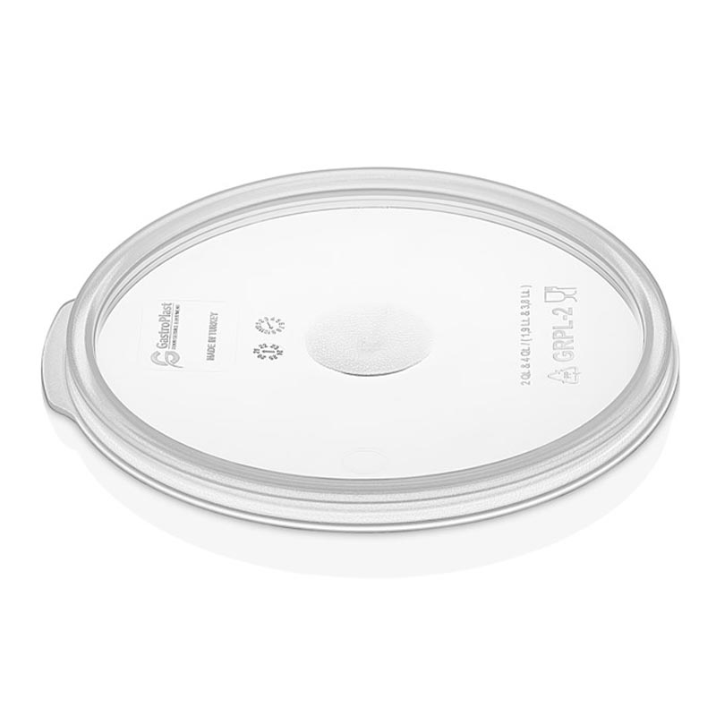 GastroPlast GRPL-6 Yuvarlak Saklama Kabı Kapağı, GRP-6/8 Uyumlu, Şeffaf — GastroPlast
