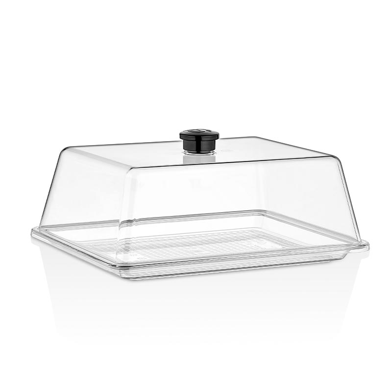 GastroPlast Polikarbon Fanus, 20x26 cm, Siyah Kulplu — GastroPlast — Görsel 2