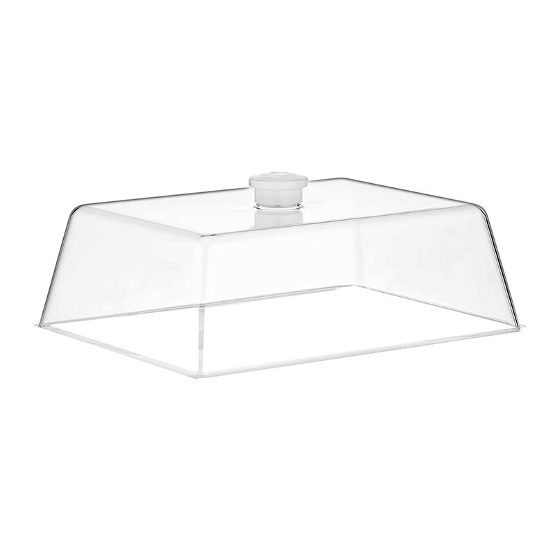 GastroPlast Polikarbonat Fanus, 20x26 cm, Beyaz Kulplu — GastroPlast