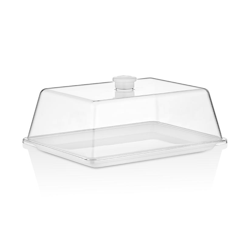 GastroPlast Polikarbonat Fanus, 20x26 cm, Beyaz Kulplu — GastroPlast — Görsel 2