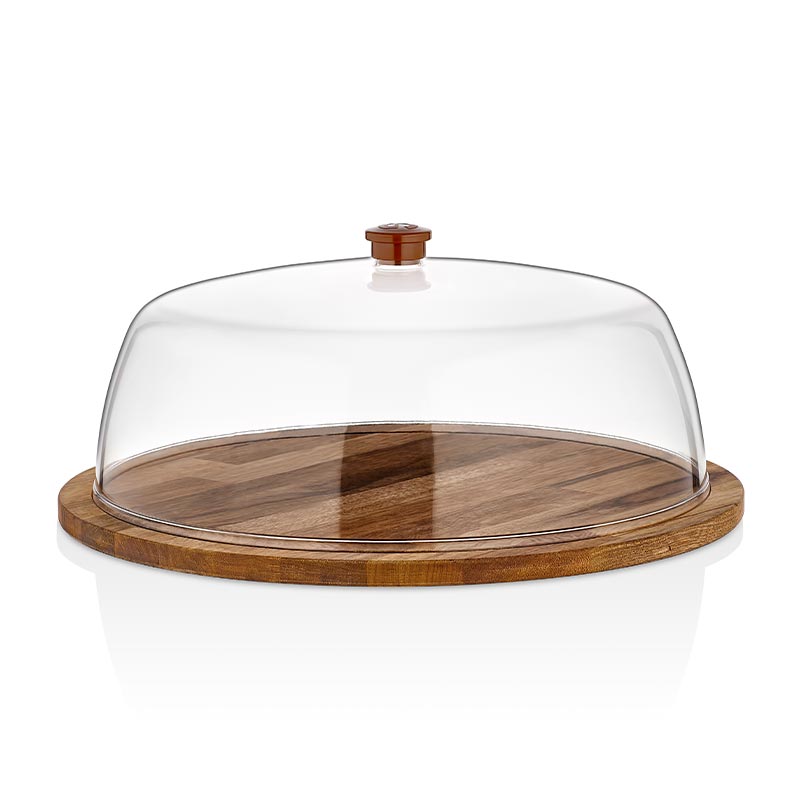 GastroPlast Yuvarlak Polikarbonat Fanus, 35 cm, Kahverengi Kulplu — GastroPlast — Görsel 2