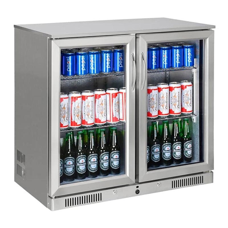 Gtech SC-228F-S Bar Arkası Şişe Soğutucu Dolap, 2 Kapılı, Paslanmaz Çelik Kasa, 228 L — Gtech
