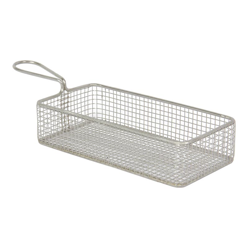 Gurmeaid Paslanmaz Çelik Dikdörtgen Sunum Sepeti, 26x13x3.5 cm — Gurmeaid