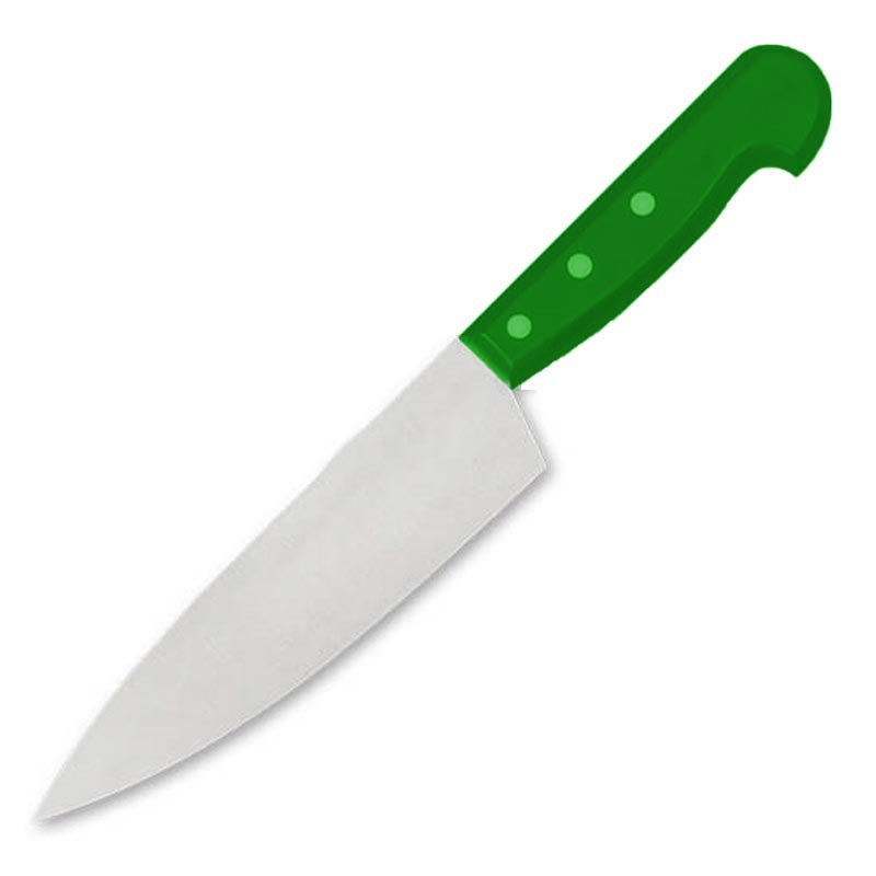 Gurmeaid Şef Bıçağı, Plastik Saplı, 19 cm, Yeşil — Gurmeaid