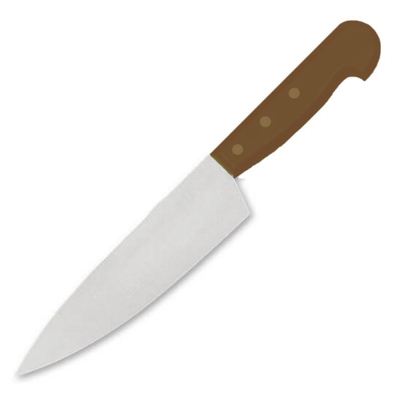Gurmeaid Şef Bıçağı, Plastik Saplı, 19 cm, Kahverengi — Gurmeaid