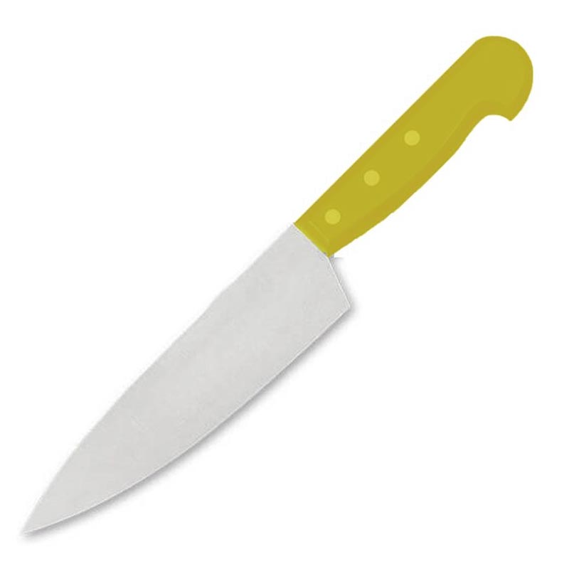Gurmeaid Şef Bıçağı, Plastik Saplı, 19 cm, Sarı — Gurmeaid