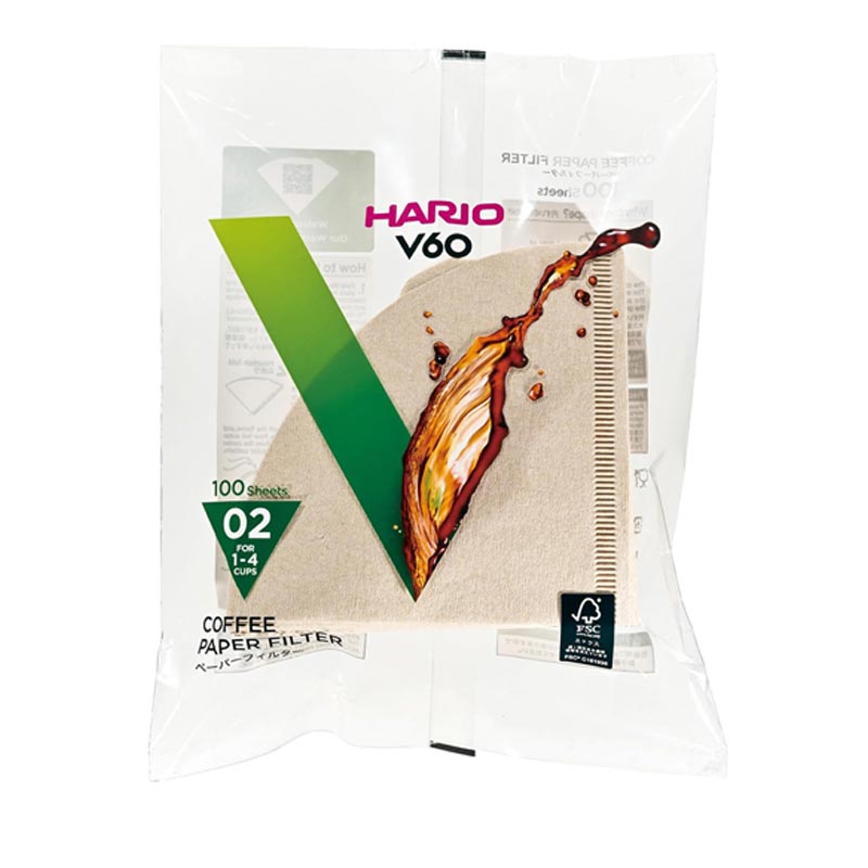 Hario VCF-02-100M V60 02 Natural Dripper Filtresi, 100 Adet — Hario